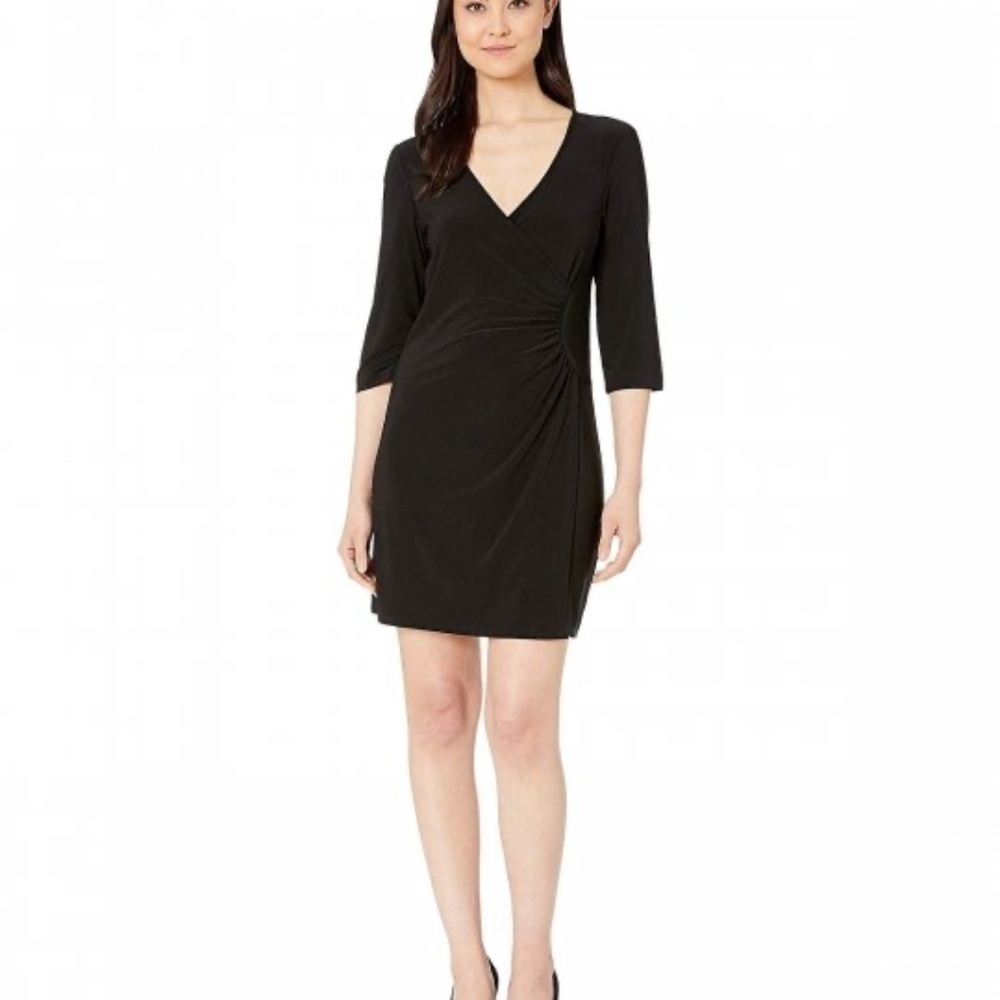 Laundry by Shelli Segal Faux Wrap Dress Black
